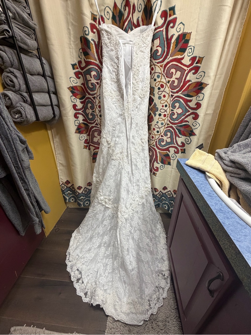 Alfred Angelo White Lace Beaded Bridal Gown